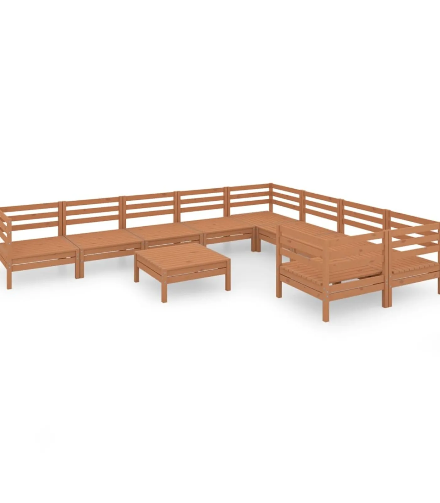 Sale 10-delige Loungeset massief grenenhout honingbruin Tuinmeubelen