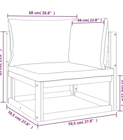 Discount 9-delige Loungeset met groene kussens massief hout Tuinmeubelen