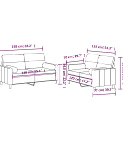 2-delige Loungeset met kussens stof bruin Zetels