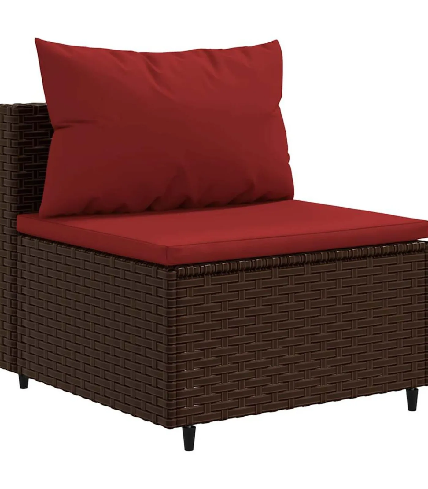 vidaXL 7-delige Loungeset met kussens poly rattan bruin