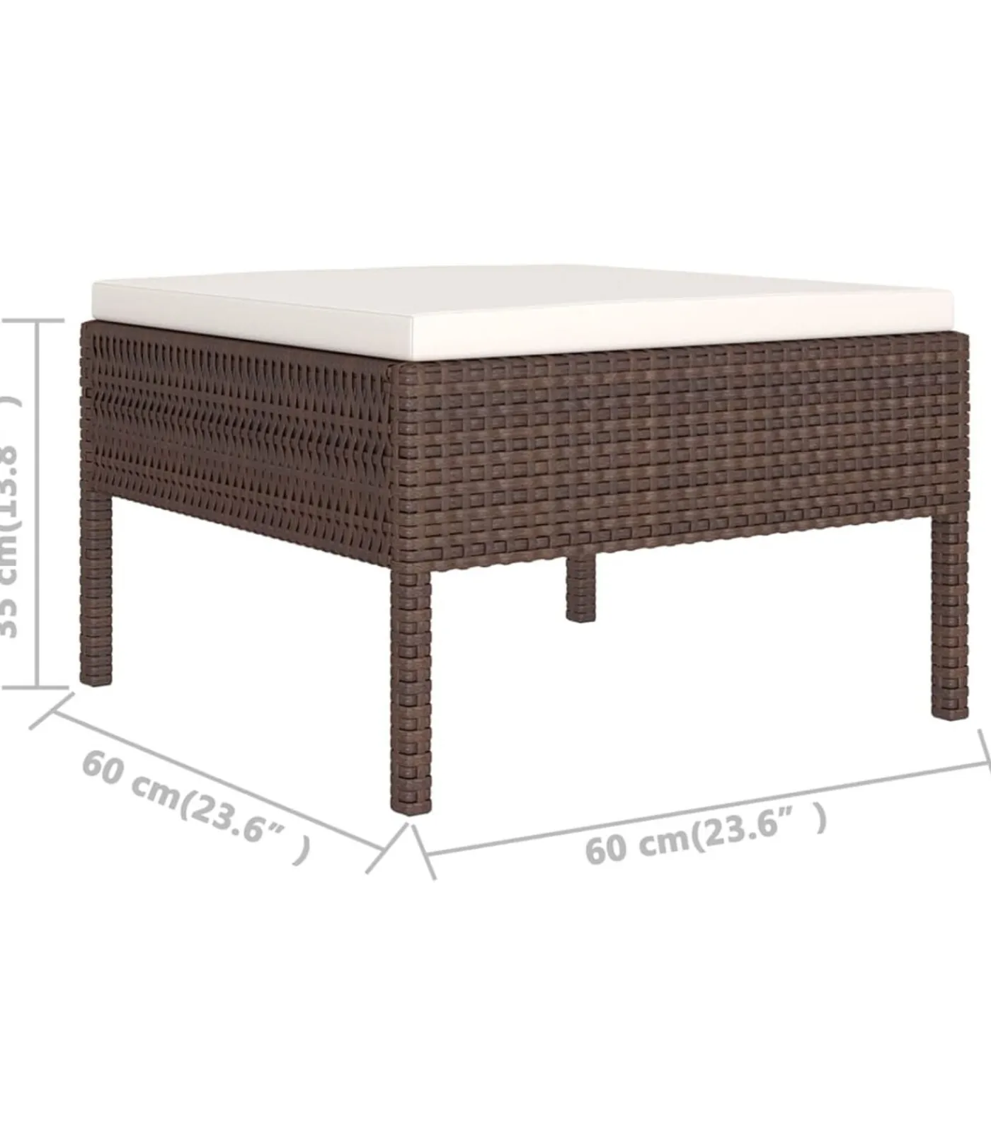 Hot 5-delige Loungeset met kussens poly rattan bruin Tuinmeubelen