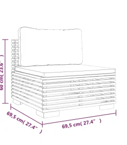 Clearance 7-delige Loungeset met kussens massief teakhout Tuinmeubelen