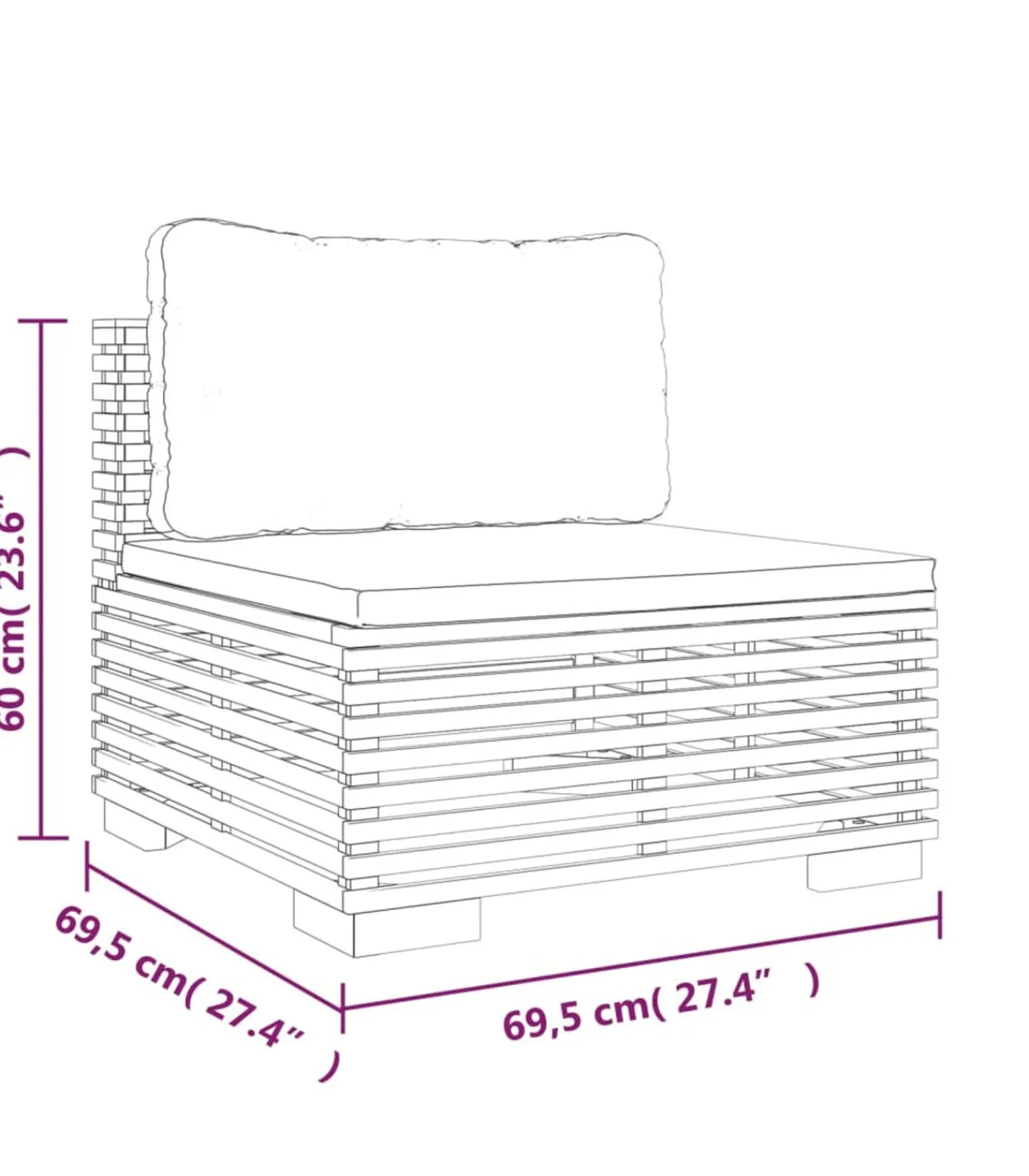 Clearance 7-delige Loungeset met kussens massief teakhout Tuinmeubelen