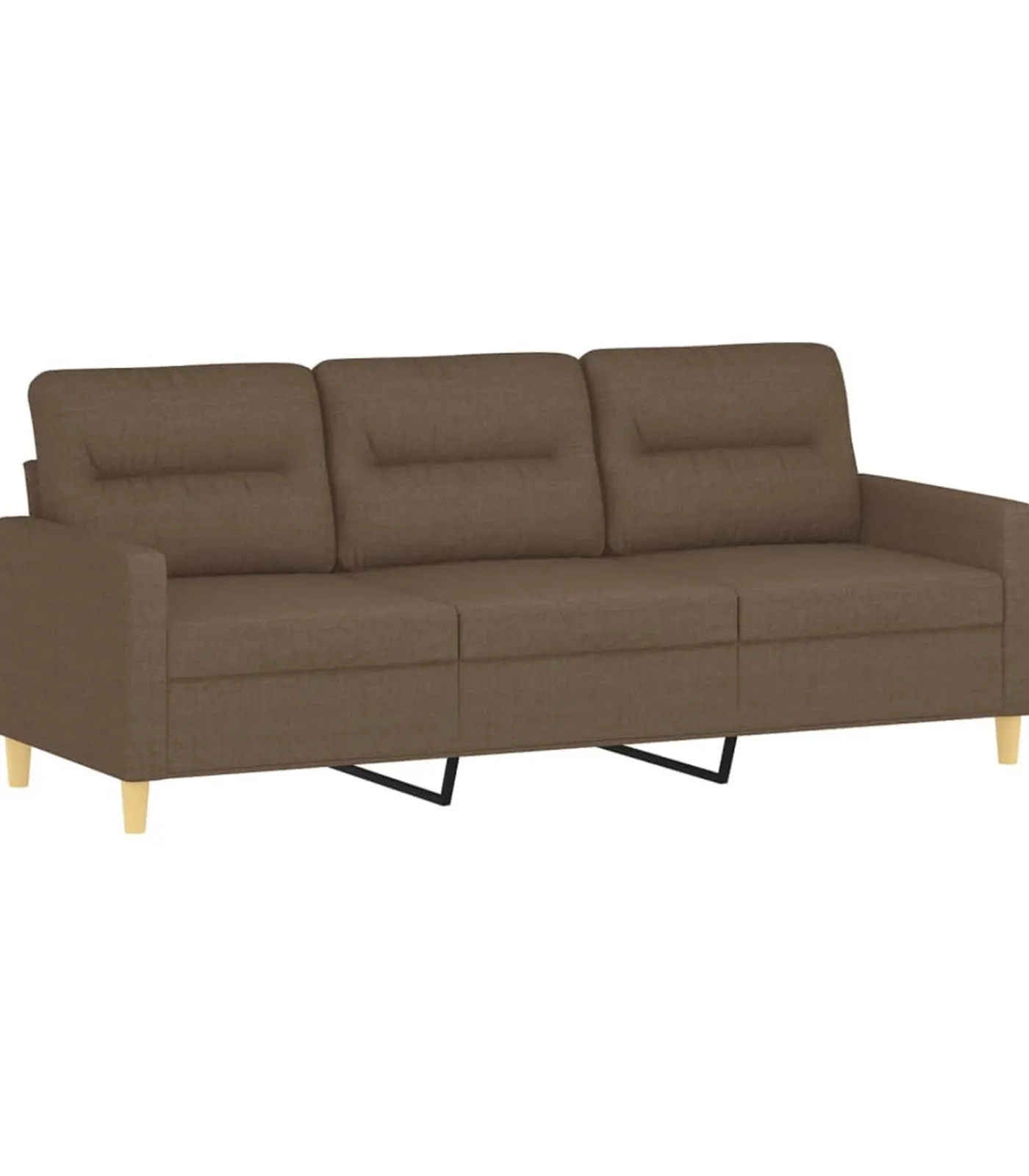 vidaXL 3-delige Loungeset met kussens stof bruin