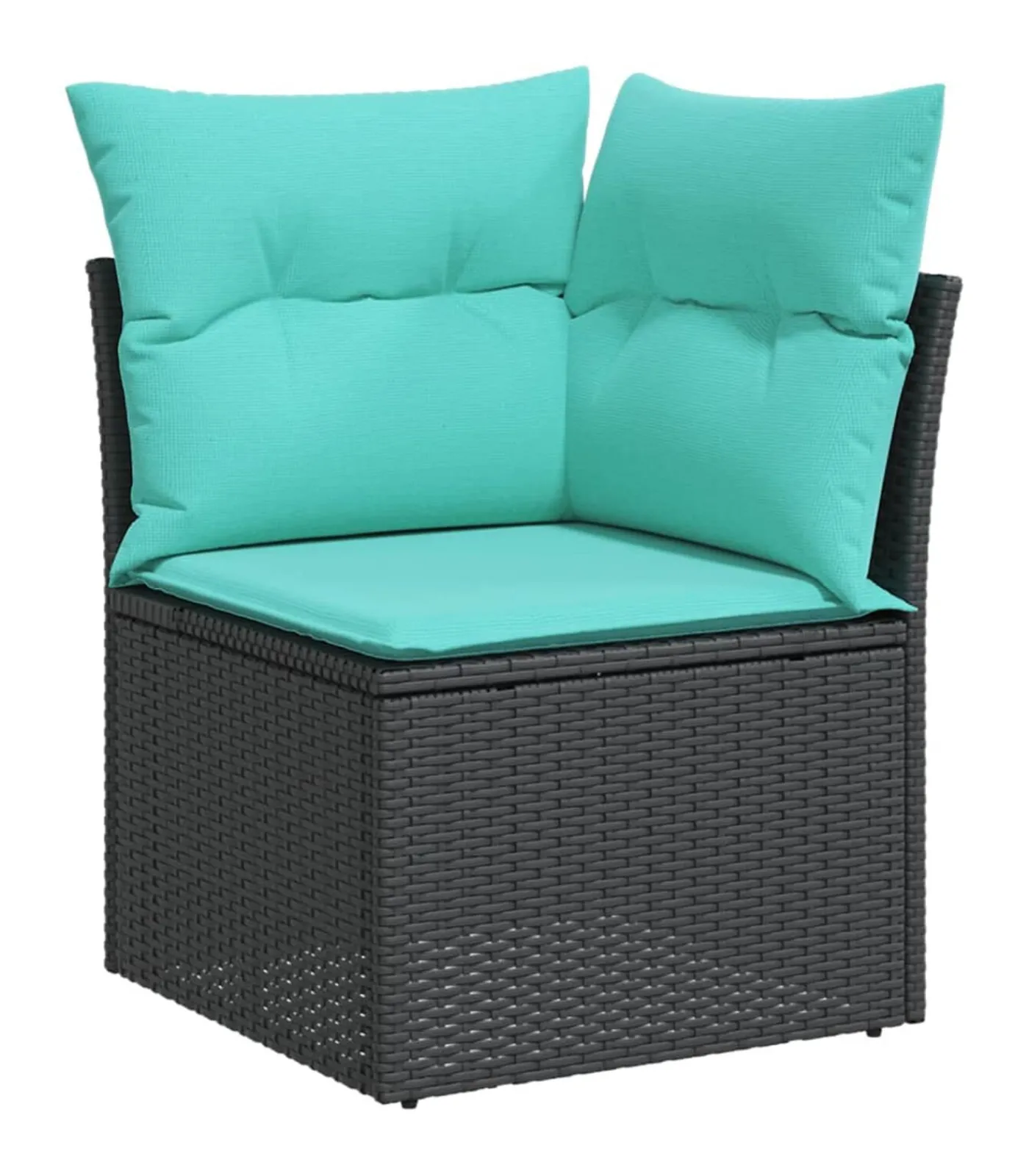 vidaXL 7-delige Loungeset met kussens poly rattan zwart