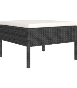 Hot 5-delige Loungeset met kussens poly rattan zwart Tuinmeubelen