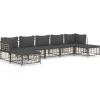 New 7-delige Loungeset met kussens poly rattan antracietkleurig Tuinmeubelen