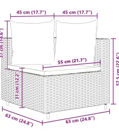 New 10-delige Loungeset met kussens poly rattan bruin Tuinmeubelen