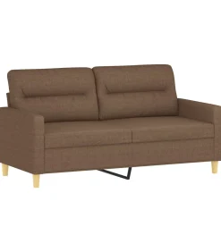 vidaXL 3-delige Loungeset met kussens stof bruin