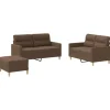 vidaXL 4-delige Loungeset met kussens stof bruin