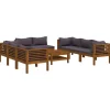 vidaXL 9-delige Loungeset met kussens massief acaciahout
