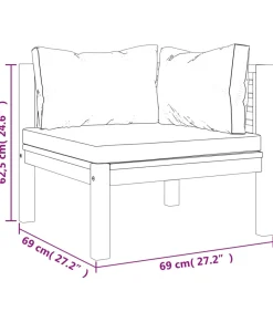 vidaXL 9-delige Loungeset met kussens massief acaciahout