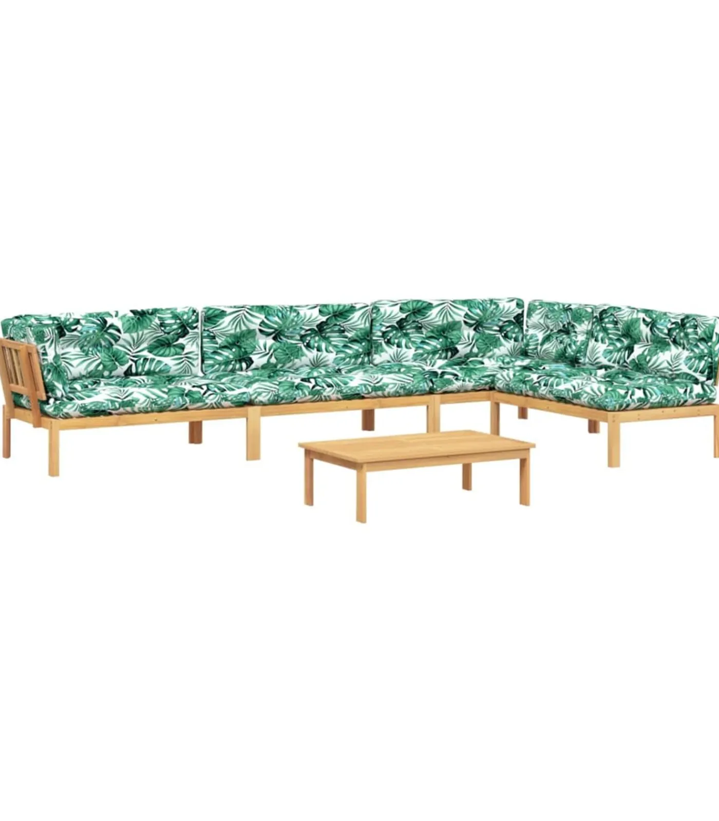 vidaXL 5-delige Loungeset pallet met kussens massief acaciahout