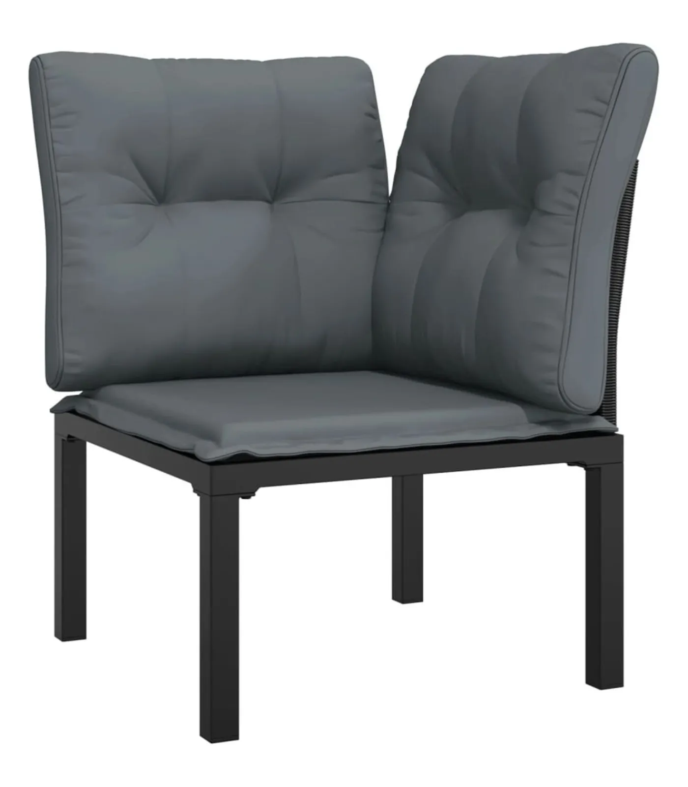 vidaXL 5-delige Loungeset poly rattan zwart en grijs