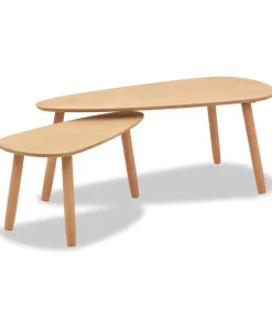 New 2-delige Salontafelset massief grenenhout bruin Tafels