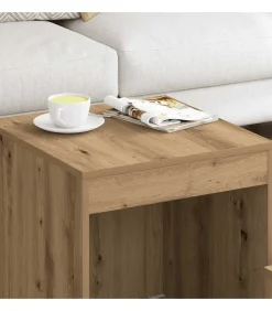 vidaXL 3-delige Tafeltjesset bewerkt hout artisanaal eikenkleur