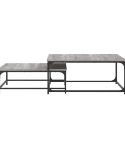 vidaXL 2-delige Tafeltjesset bewerkt hout grijs sonoma eikenkleurig