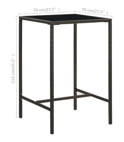 New 3-delige Tuinbarset met kussens poly rattan bruin Tuinmeubelen