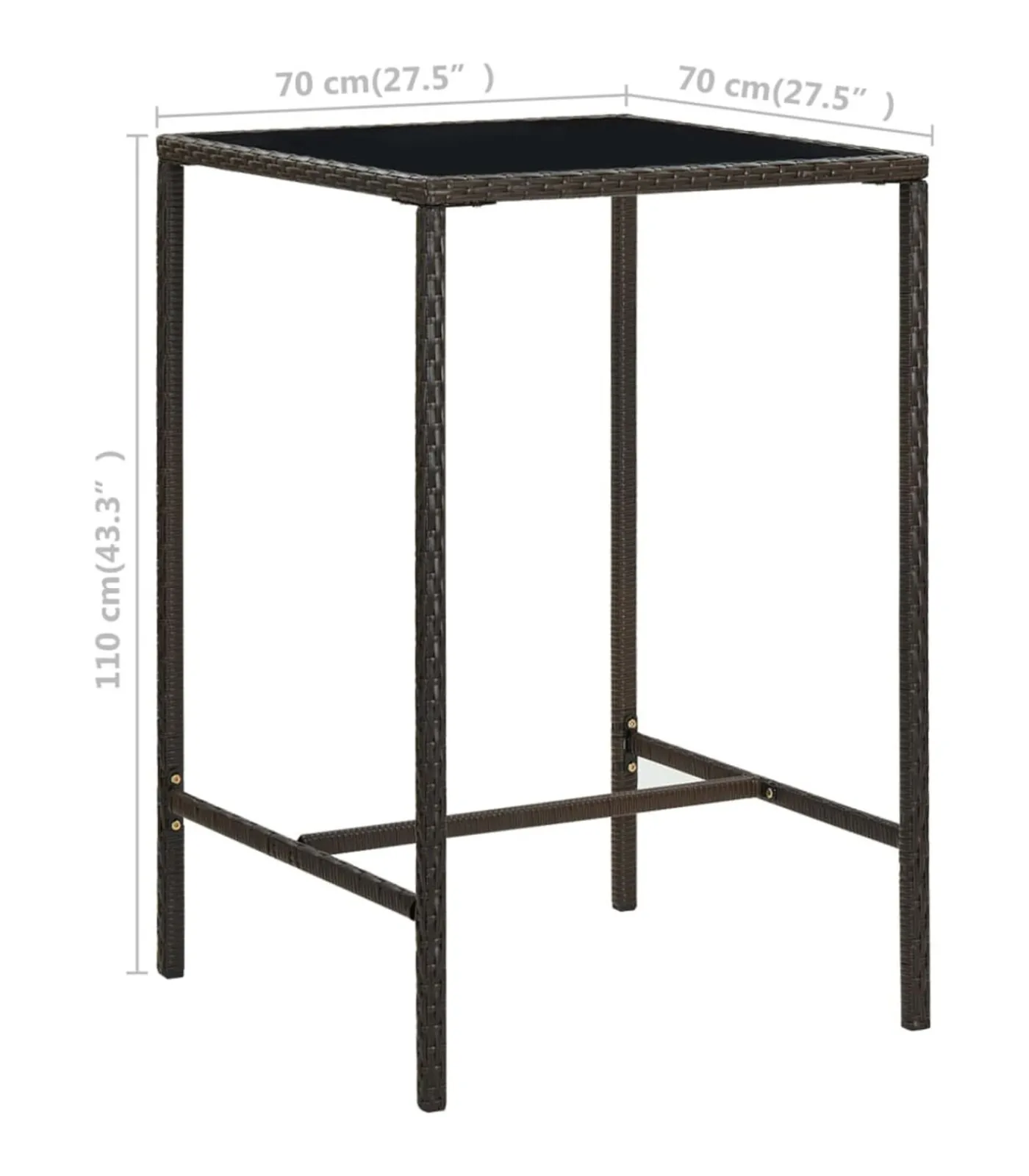 New 3-delige Tuinbarset met kussens poly rattan bruin Tuinmeubelen