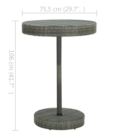 vidaXL 5-delige Tuinbarset poly rattan grijs