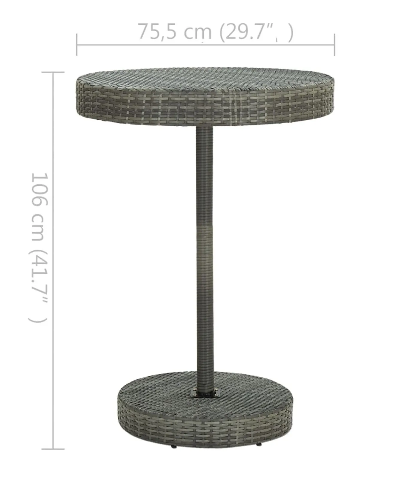 vidaXL 5-delige Tuinbarset poly rattan grijs