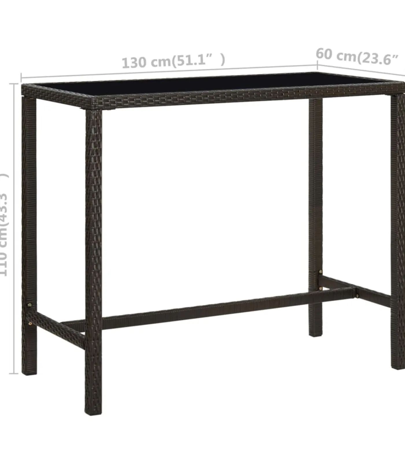 5-delige Tuinbarset poly rattan bruin Tuinmeubelen