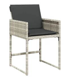 Sale 13-delige Tuinset met kussens poly rattan lichtgrijs Tuinmeubelen