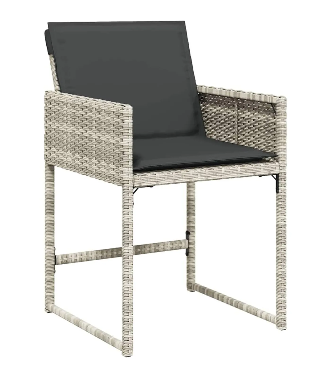 Sale 13-delige Tuinset met kussens poly rattan lichtgrijs Tuinmeubelen