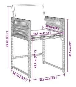 vidaXL 7-delige Tuinset met kussens poly rattan grijs