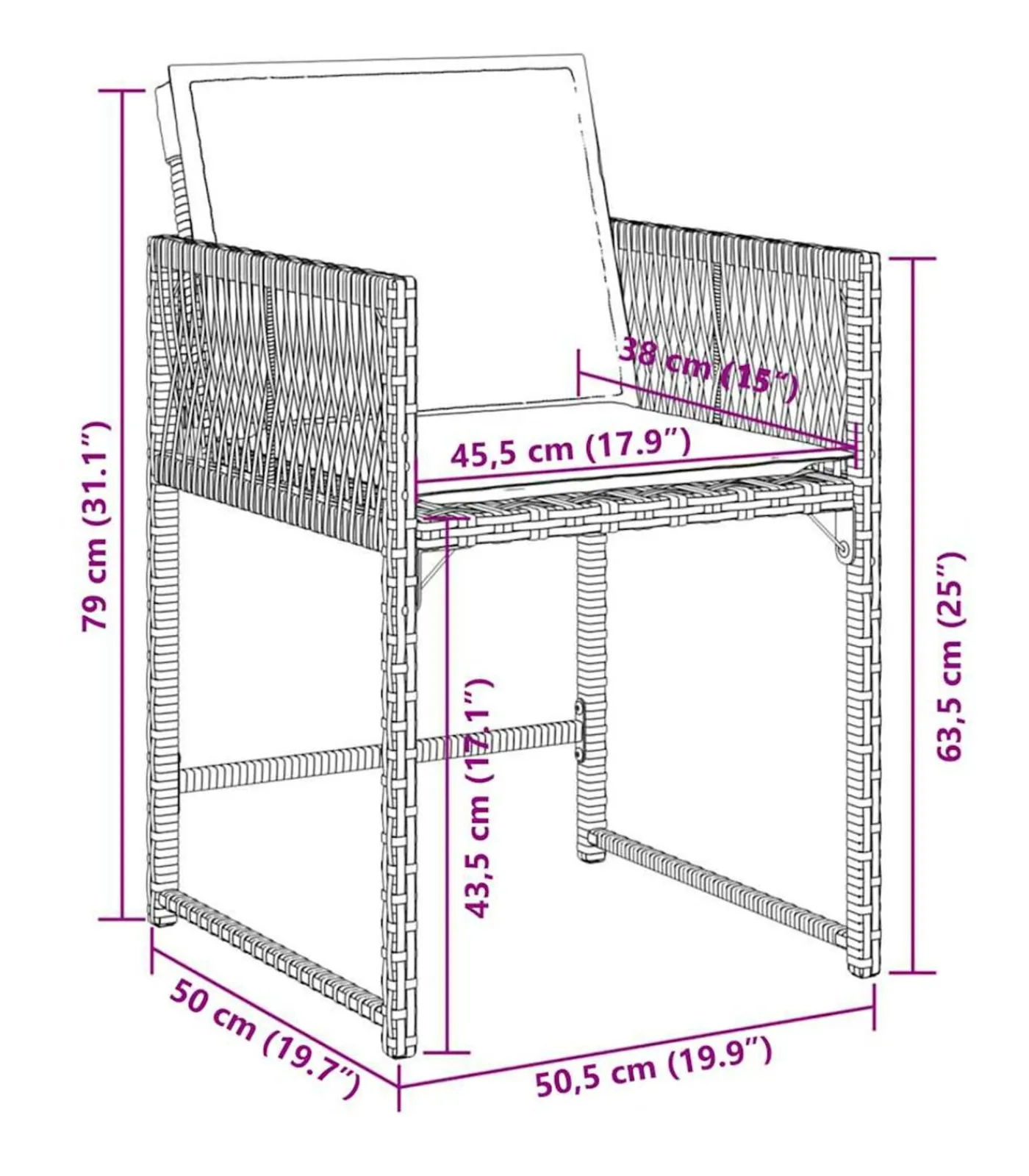vidaXL 7-delige Tuinset met kussens poly rattan grijs