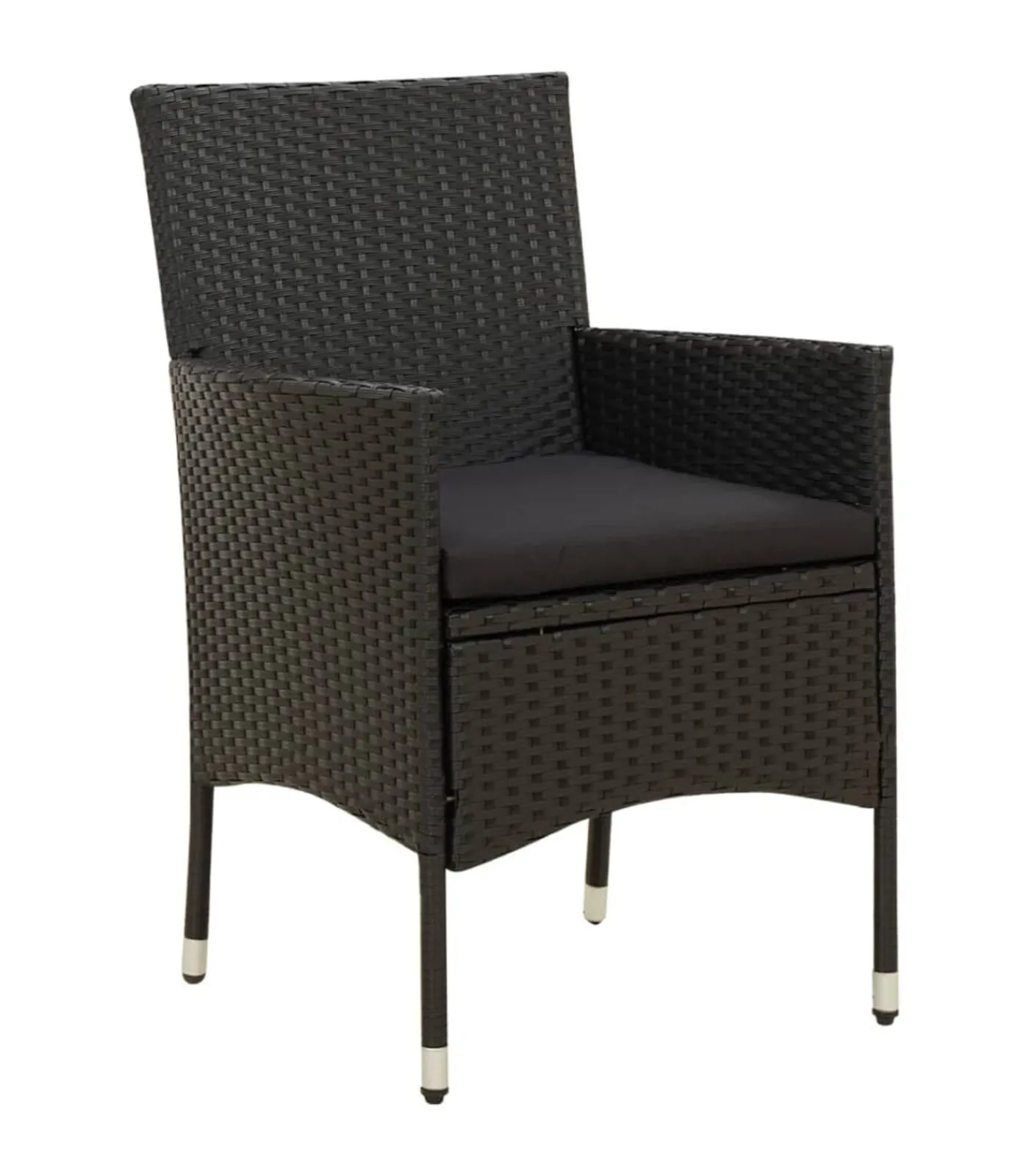 Hot 5-delige Tuinset met kussens poly rattan zwart Tuinmeubelen