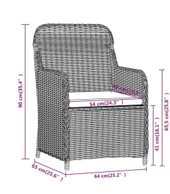 Online 3-delige Tuinset met kussens bruin Tuinmeubelen