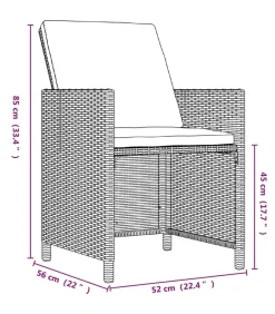 Best 5-delige Tuinset met kussens poly rattan zwart Tuinmeubelen