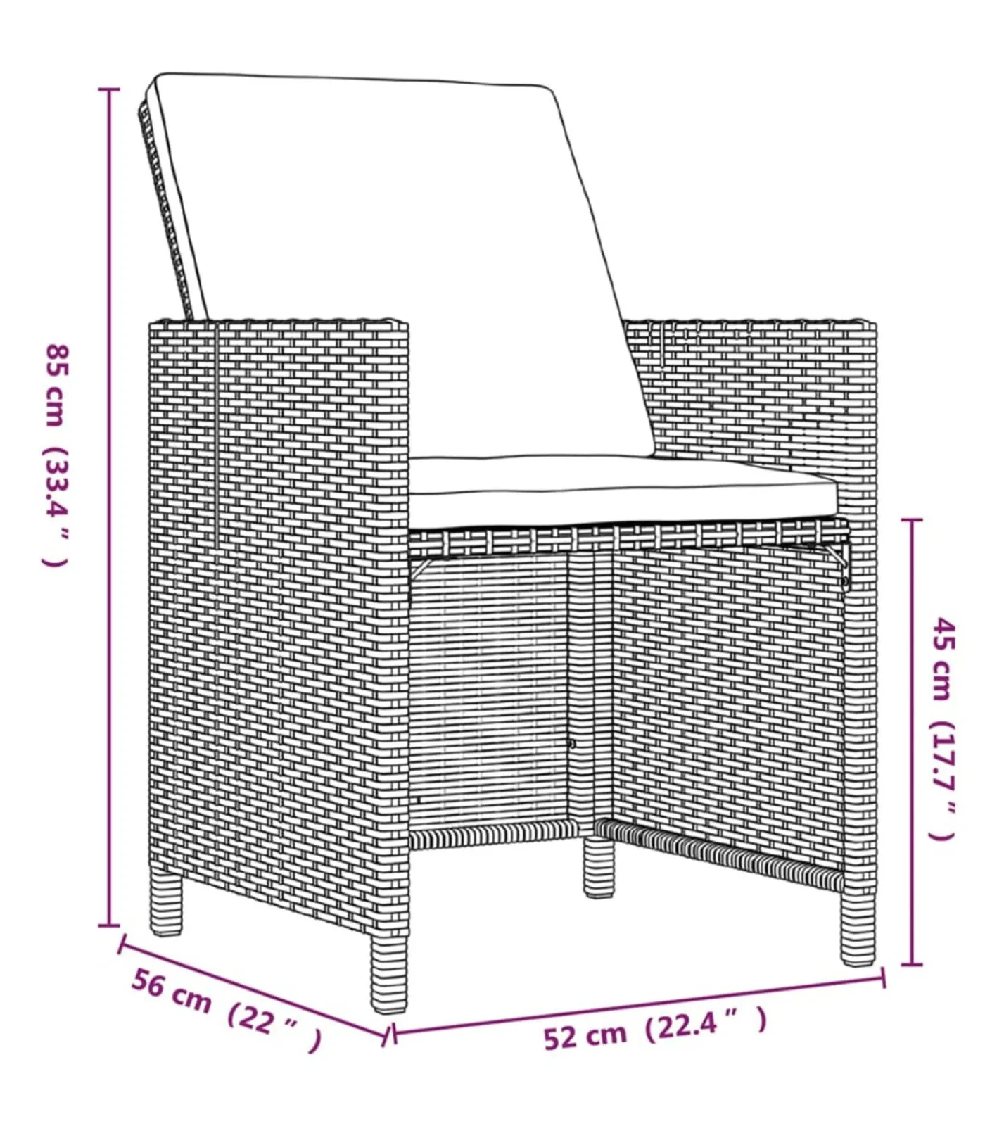 Best 5-delige Tuinset met kussens poly rattan zwart Tuinmeubelen
