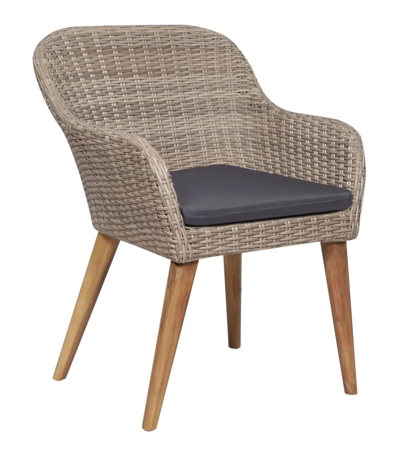 vidaXL 9-delige Tuinset poly rattan bruin