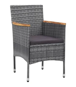 Clearance 3-delige Tuinset poly rattan grijs Tuinmeubelen