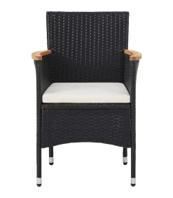 vidaXL 5-delige Tuinset poly rattan zwart