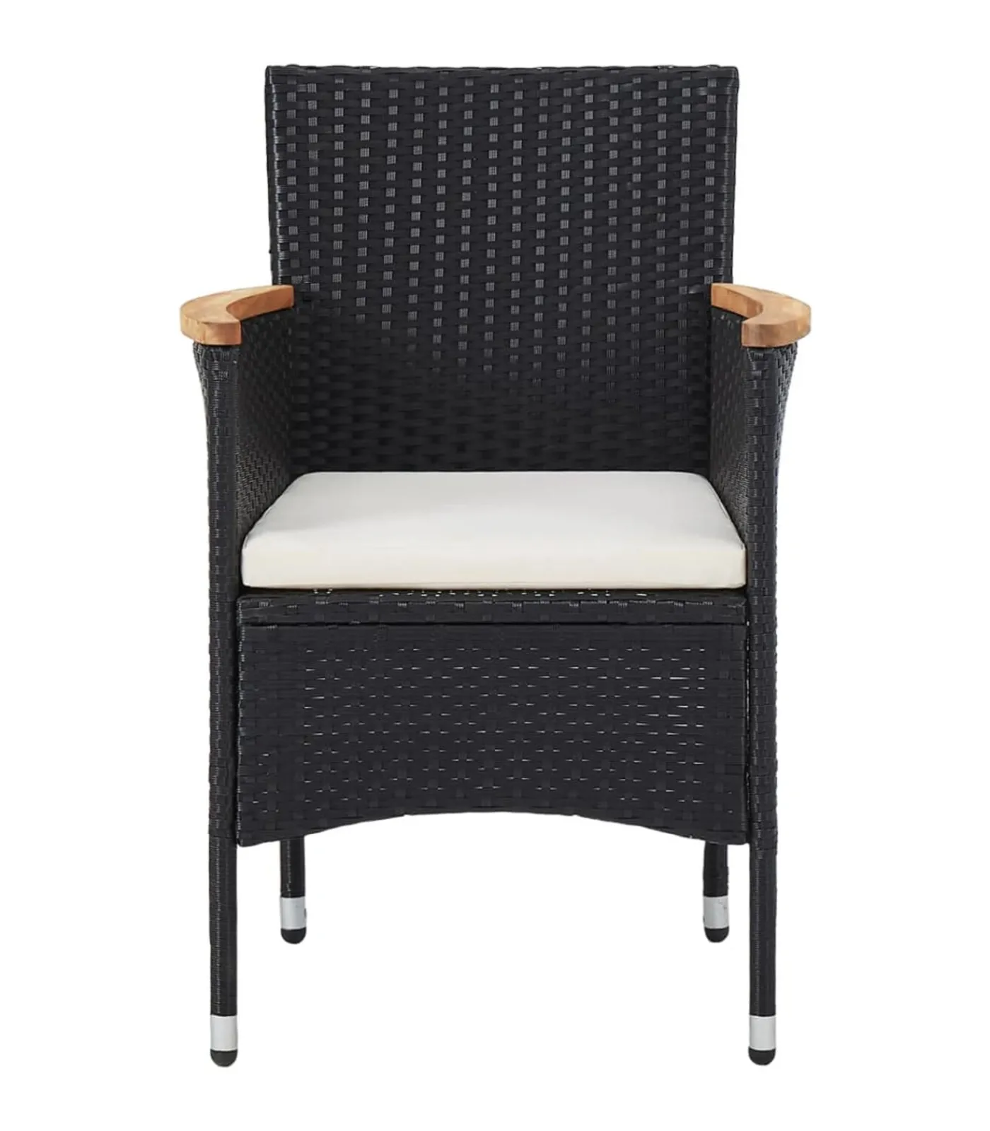 vidaXL 5-delige Tuinset poly rattan zwart