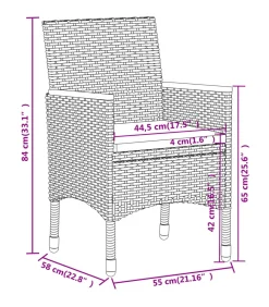 vidaXL 5-delige Tuinset poly rattan zwart