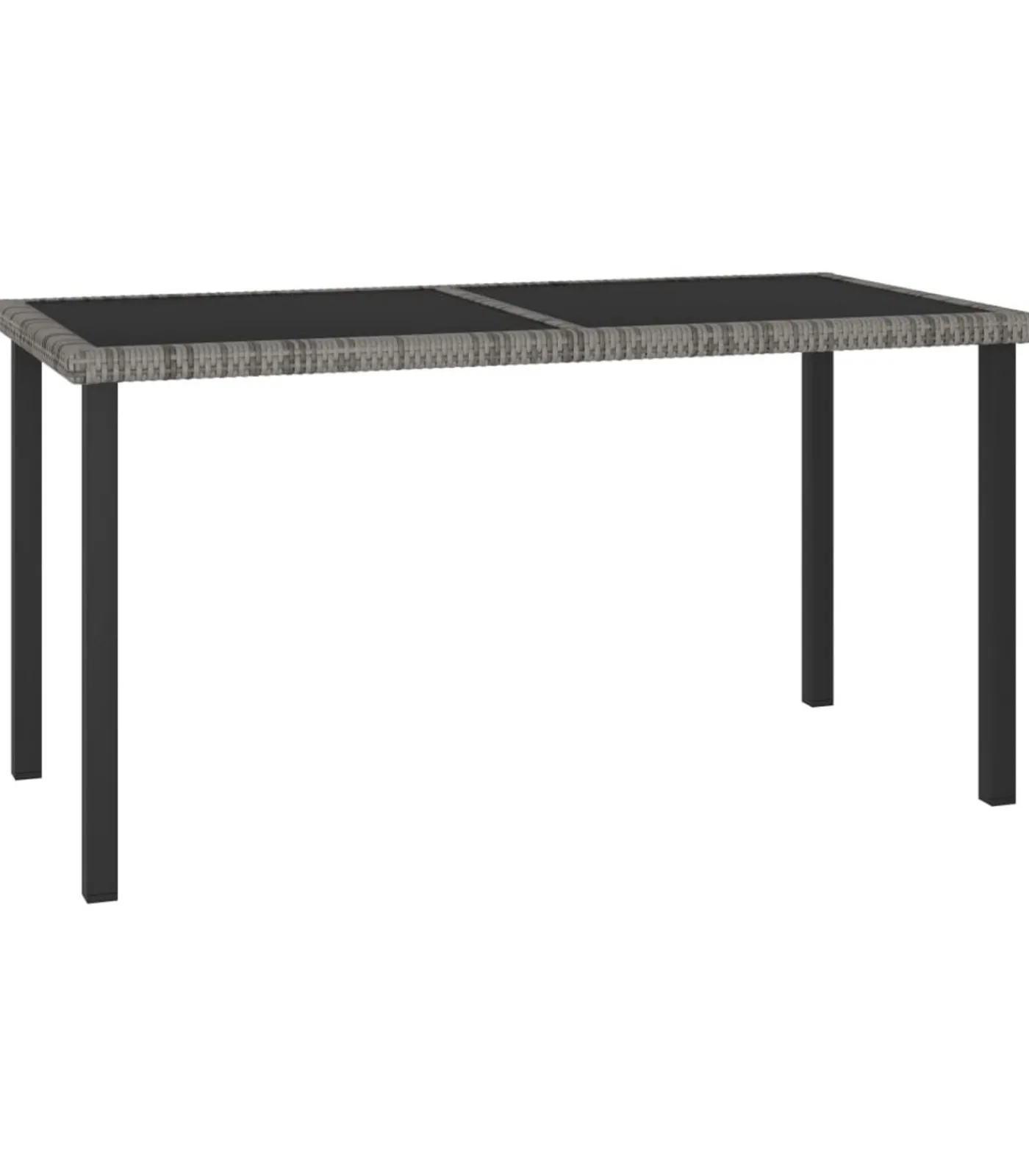 vidaXL 7-delige Tuinset poly rattan grijs