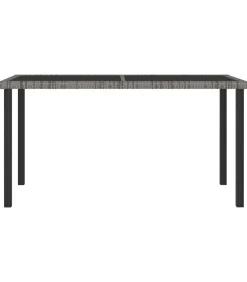 vidaXL 7-delige Tuinset poly rattan grijs