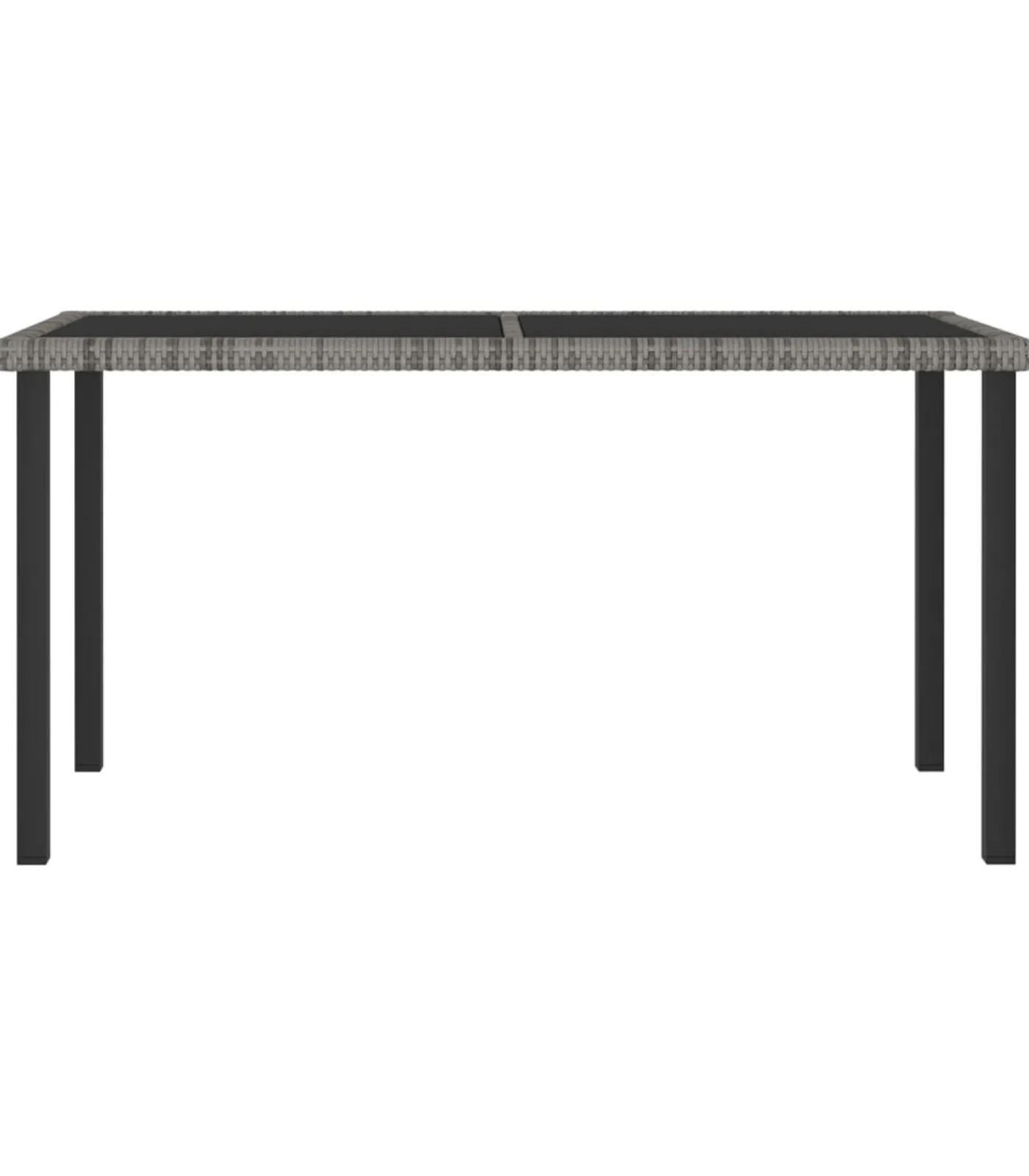 vidaXL 7-delige Tuinset poly rattan grijs