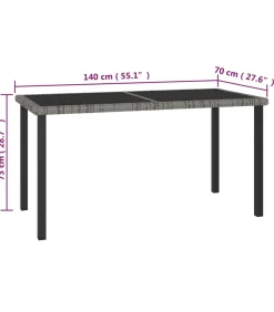 vidaXL 7-delige Tuinset poly rattan grijs