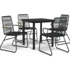 Clearance 5-delige Tuinset PVC-rattan zwart Tuinmeubelen
