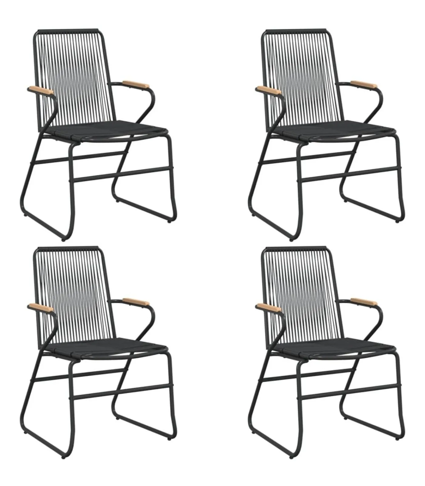 Clearance 5-delige Tuinset PVC-rattan zwart Tuinmeubelen