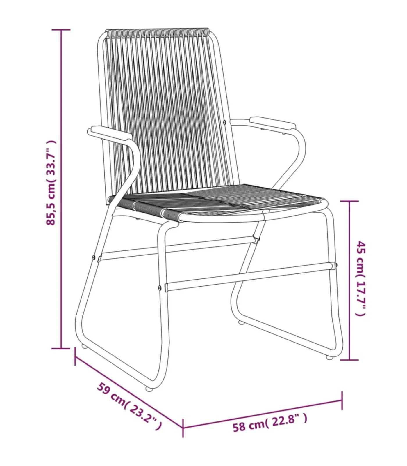 Clearance 5-delige Tuinset PVC-rattan zwart Tuinmeubelen