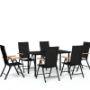 vidaXL 7-delige Tuinset zwart