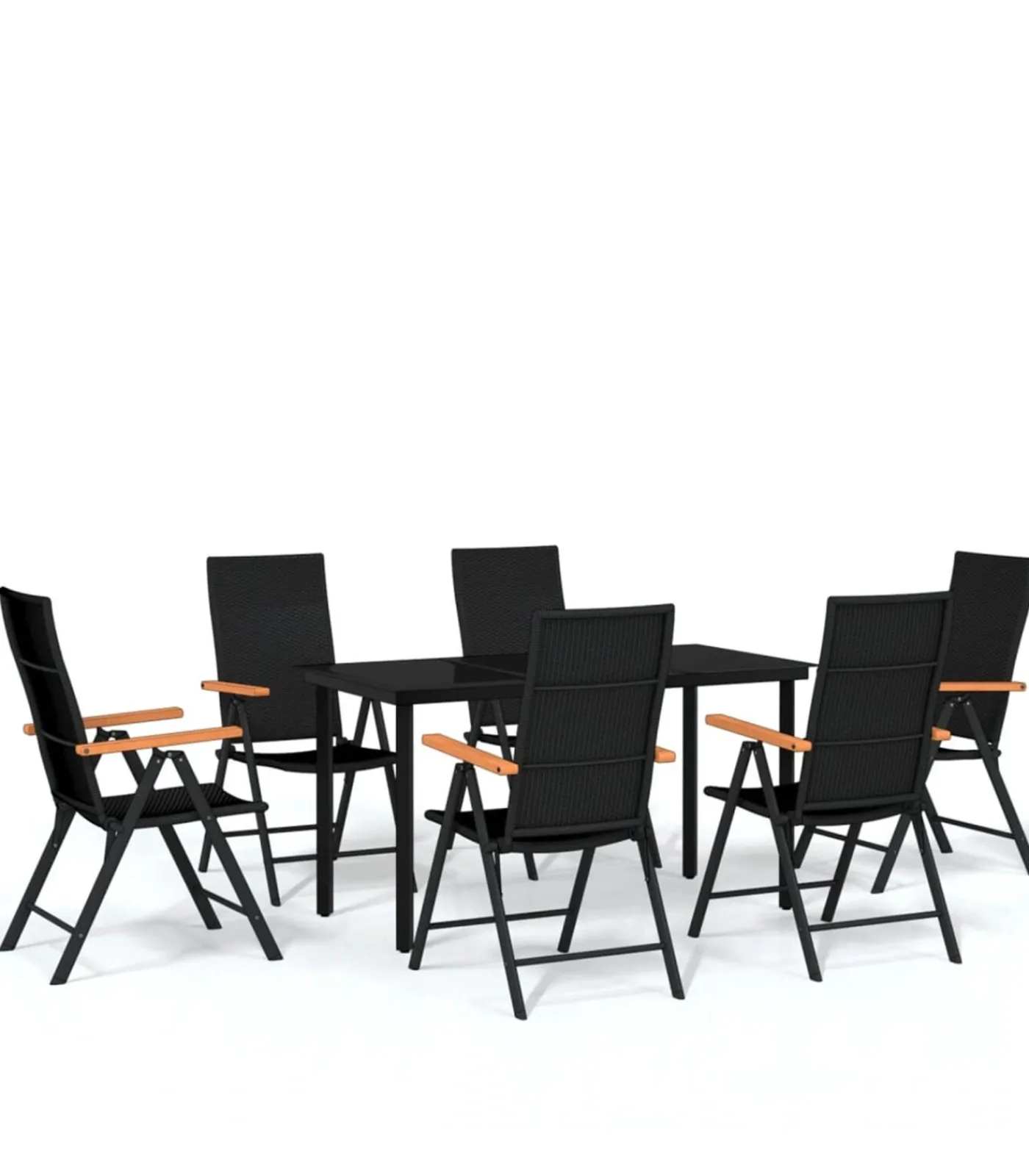 vidaXL 7-delige Tuinset zwart