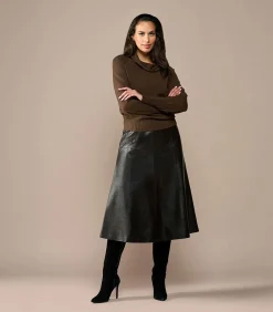 DAMES Mart Visser Delilah Leren Rok Donkerbruin