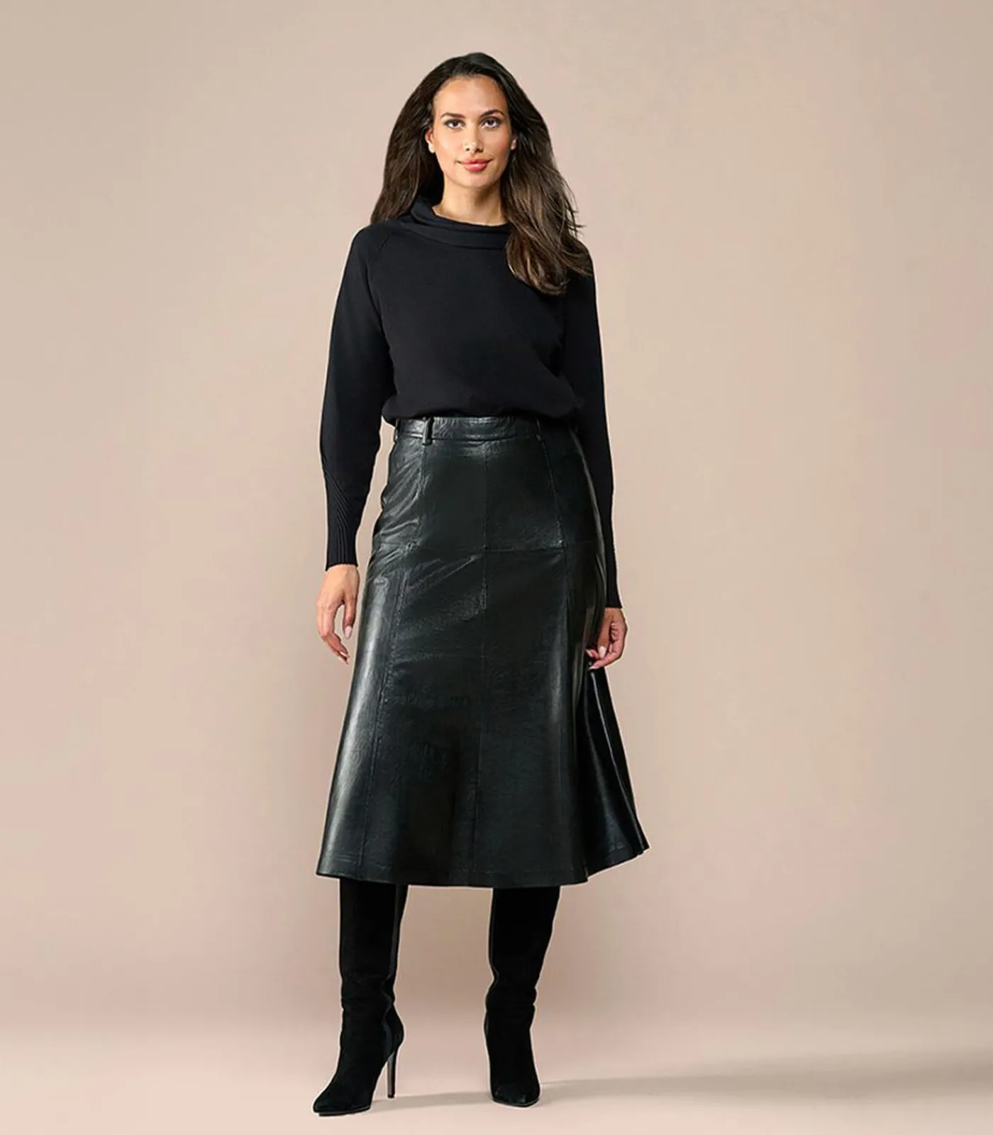 Sale Delilah Leren Rok Zwart DAMES Rokken